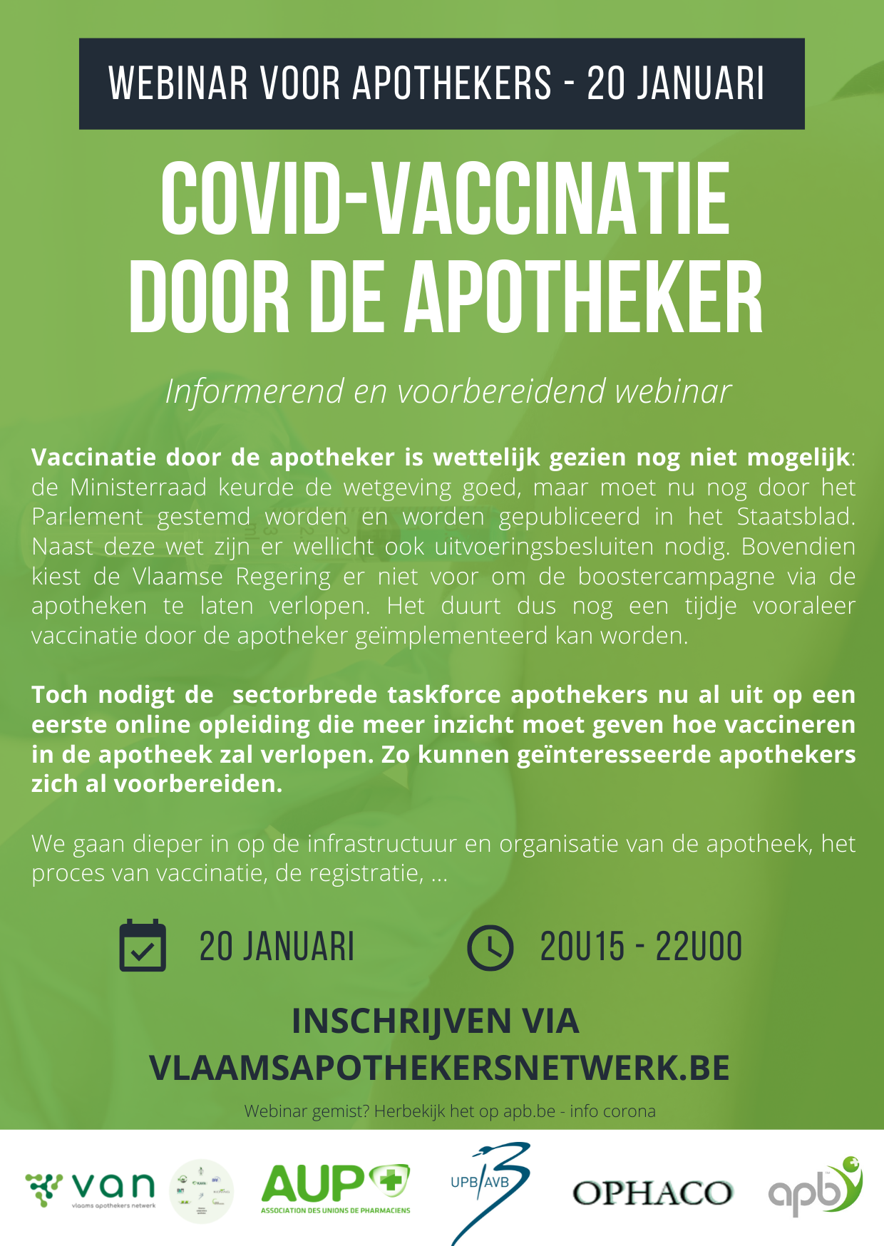 covid-vaccinatie door de apotheker